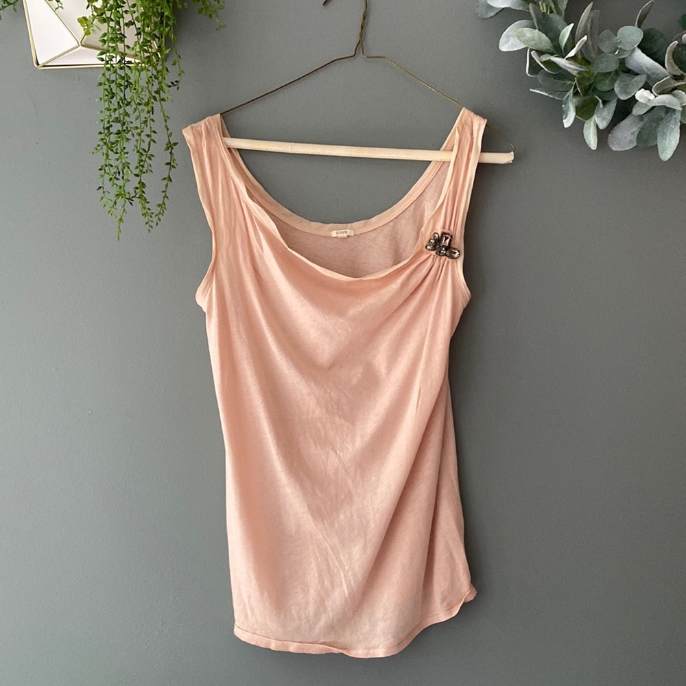 JCrew blush pink tank with gem detail